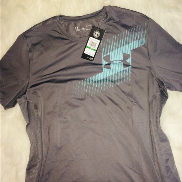 Under Armour Silver Shimmer Short Sleeve Men’s LG - Picture 2 of 8